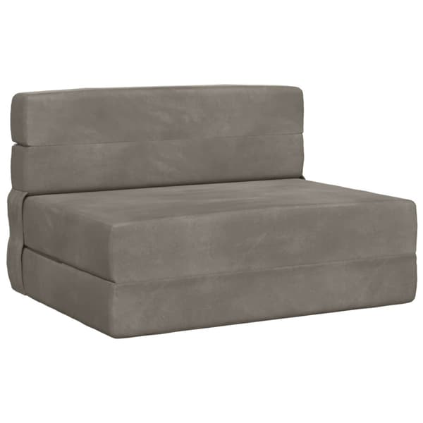 Fällsoffa säng Ljusgrå 190 x 70 x 15 cm Sammet