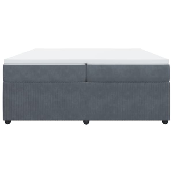 Ramsäng med madrass mörkgrå 200x200 cm sammet