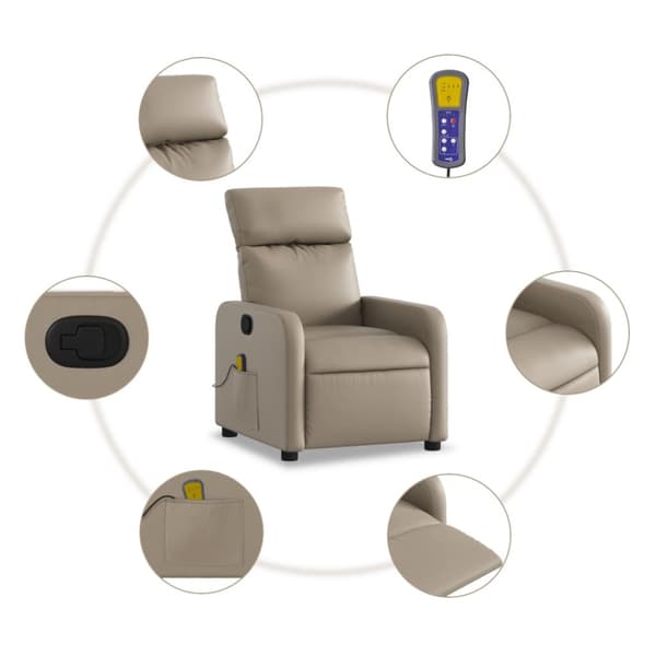 Massagefåtölj cappuccino konstläder