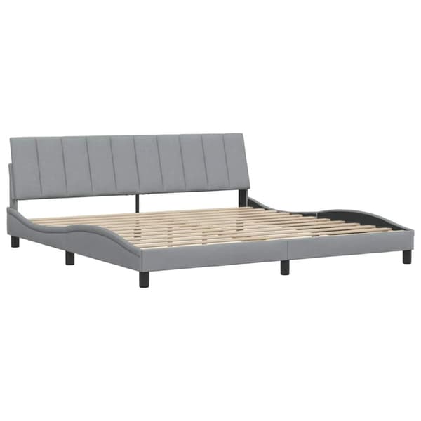 Bed Frame without Mattress "Hanko" Light Grey 200x200 cm Fabric