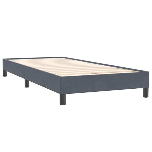 Ramsäng med madrass mörkgrå 80x220 cm sammet