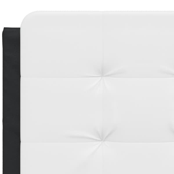 Bed Frame with LED without Mattress "Zadar" Black and White 140x200 cm