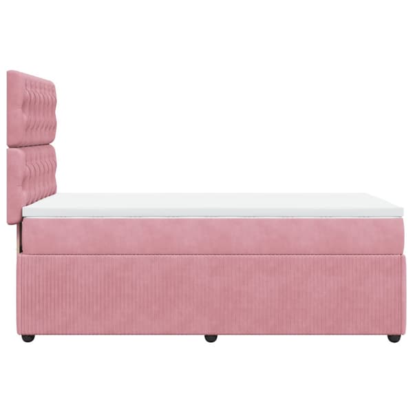 Ramsäng med madrass rosa 100x200 cm sammet