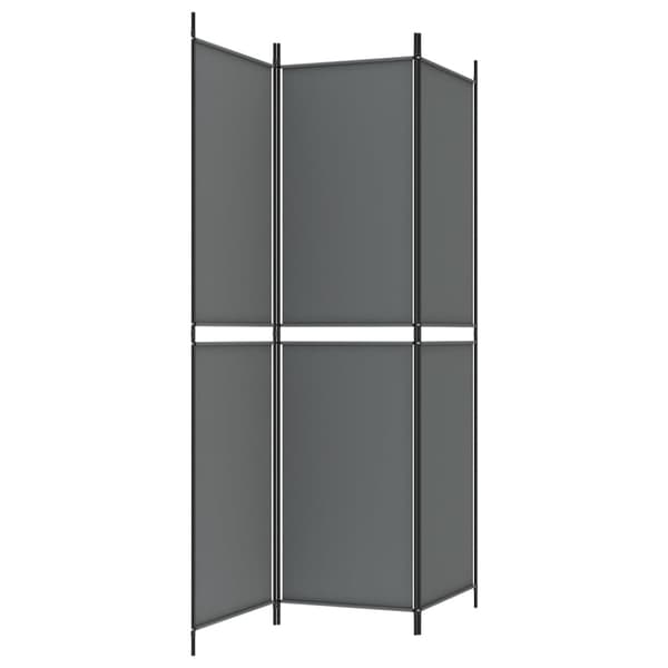 Rumsavdelare 3 paneler antracit 150 x 200 cm tyg