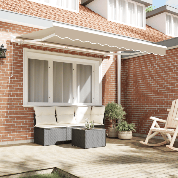 Utfällbar markis Beige 350 x 200 cm tyg