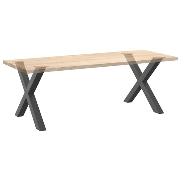 Matbordsben X-formade 2 st antracit 90x(72-73) cm stål