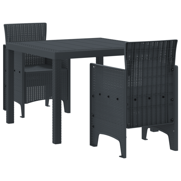 Trädgårdsmöbelset 3 pcs Antracit Polypropylen