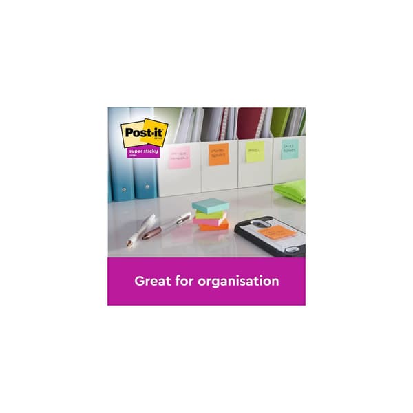 Notes POST-IT SS rec 102x152mm sort 4/fp