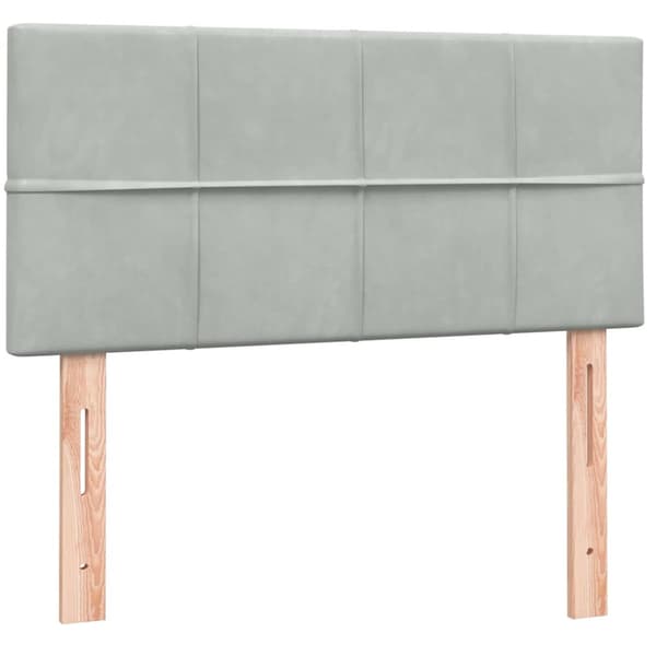 Ramsäng med madrass ljusgrå 80x210 cm sammet