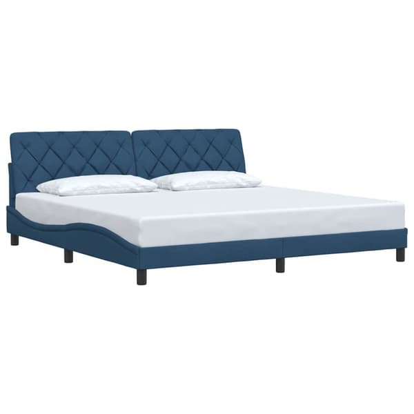 Bed Frame without Mattress Blue 200x200 cm Fabric