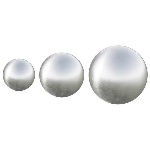 Borstad Boll 3 st Ø 20 cm Silver Rostfritt stål 201