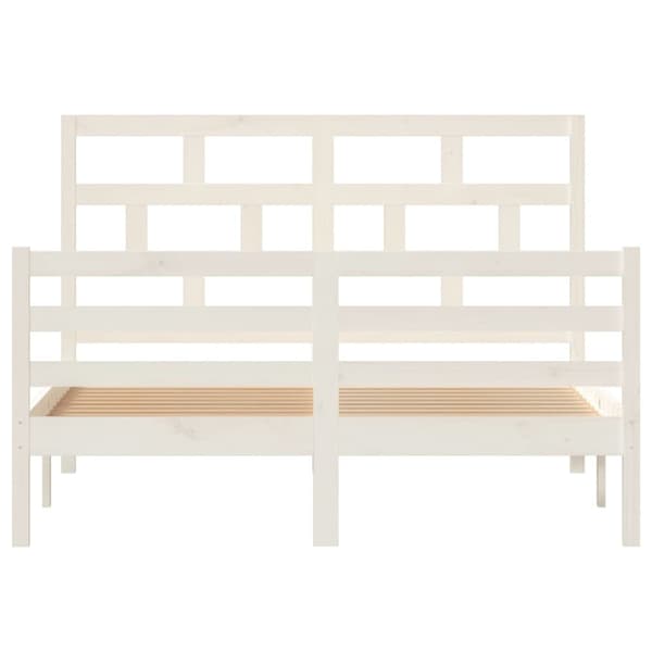 Sängram vit massiv furu 140x200 cm