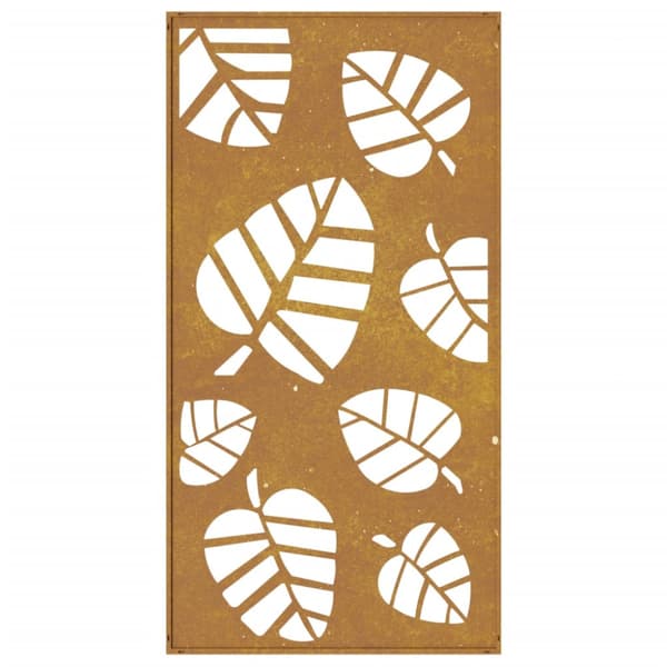 Väggdekoration 105x55 cm rosttrögt stål bladdesign