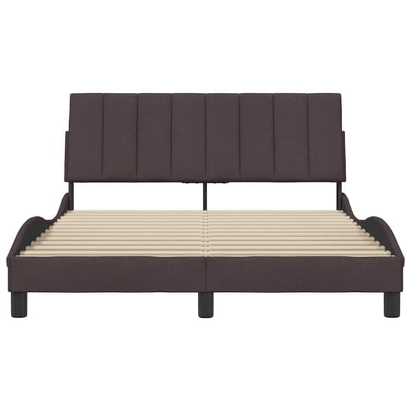 Bed Frame without Mattress "Hanko" Dark Brown 120x200 cm Fabric