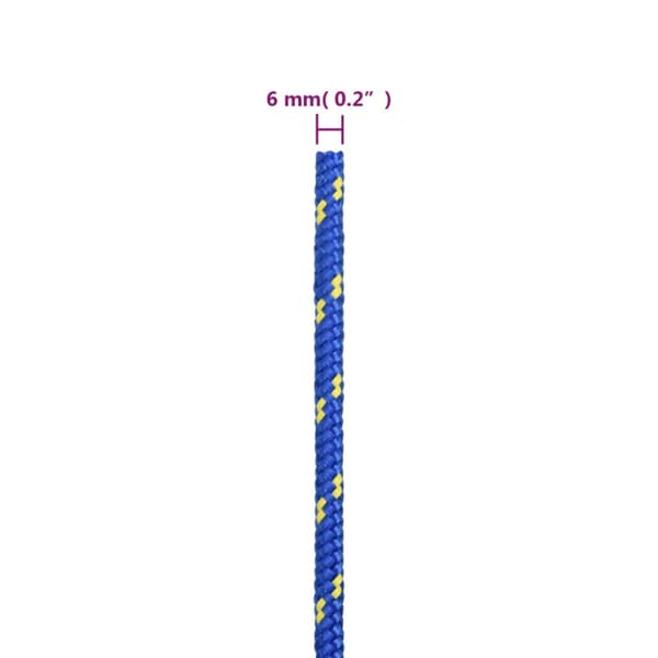Båtlina blå 6 mm 25 m polypropen