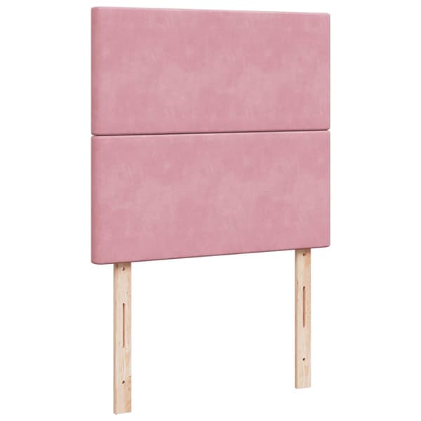 Ramsäng med madrass rosa 100x200 cm sammet