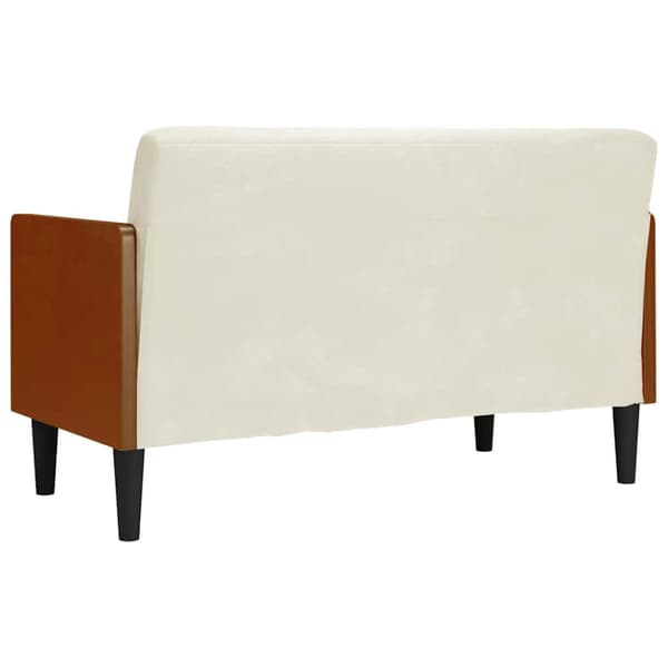 Loveseat soffa med dynor gräddvit 110 cm sammet
