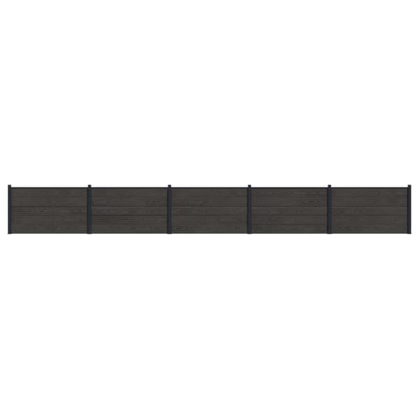 Stängselpanel 5 pcs WPC och aluminium Svart