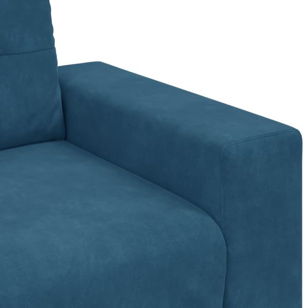 3-Sits soffa Blå 220 cm Sammet