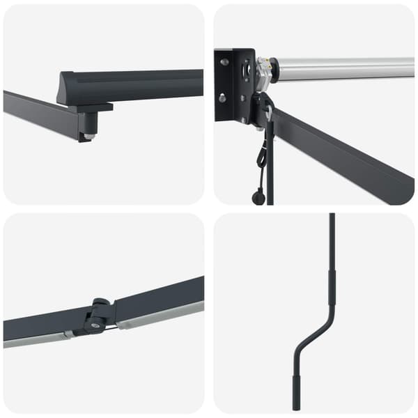 Elektrisk utdragbar markisram Antracit 4 × 3 m Aluminium