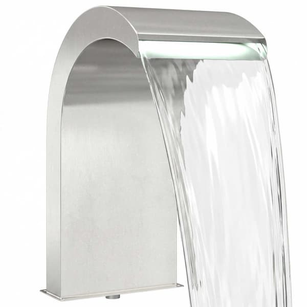 Poolfall med LED Rostfritt Stål 304 45 x 30 x 65 cm Silver