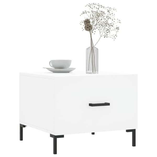 Soffbord 2 st vit 50x50x40 cm konstruerat trä