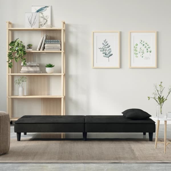 Bäddsoffa svart sammet