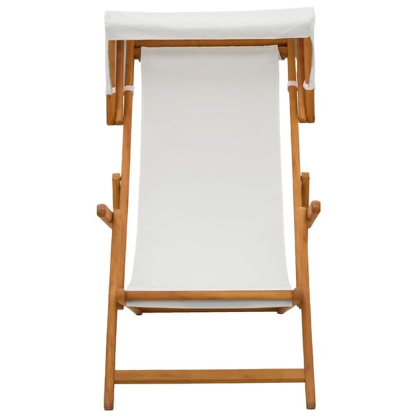 Deck Chair 2 st 3 Position Massiv Eukalyptus Trä Gräddvit