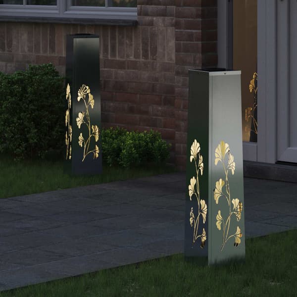 Solar LED Stig Ljus 2 pcs Silver Galvaniserat stål