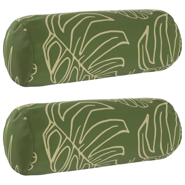 Kuddöverdrag 2 st HEERLEN Bladdesign Ø 15 x 40 cm Polyester