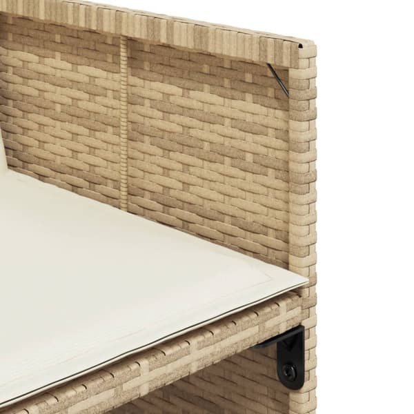 Trädgårdsstolar med dynor 4 st beige konstrotting