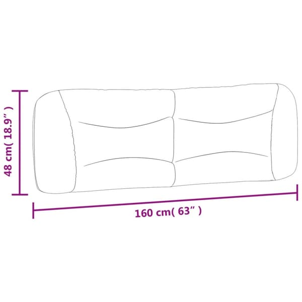 Headboard Cushion "Hvar" Light Grey 160 cm Fabric