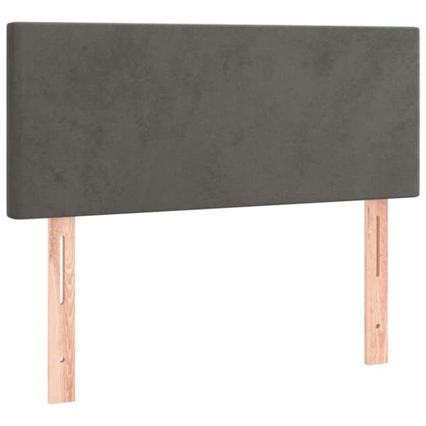 Ramsäng med madrass mörkgrå 90x200 cm sammet
