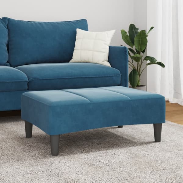 Fotpall Blå 77x55x31 cm sammet