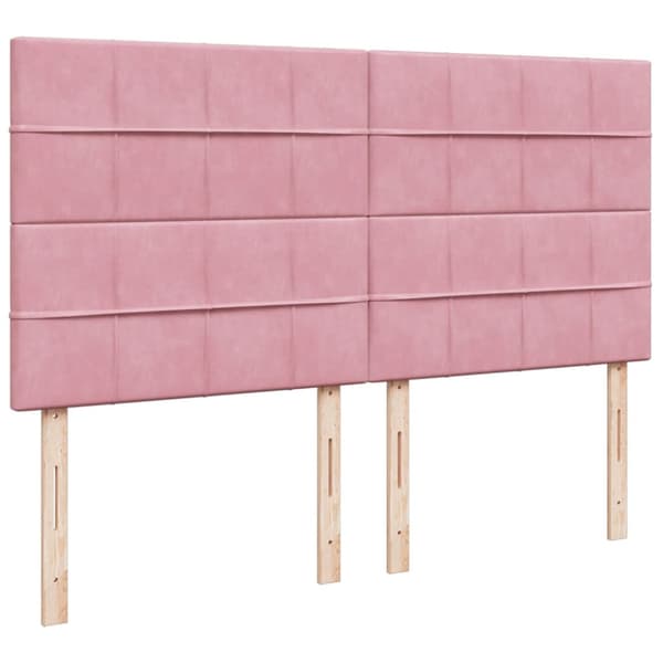 Ramsäng med madrass rosa 180x200 cm sammet