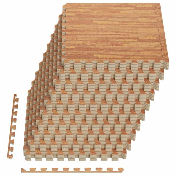 Pool grundmatta 50 pcs trä 18 m² EVA-skum