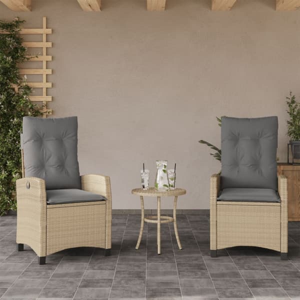 Bistrogrupp med dynor 3 delar mixbeige konstrotting