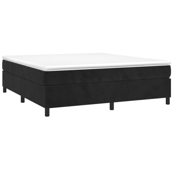Boxspring-sängram svart 200x200 cm sammet