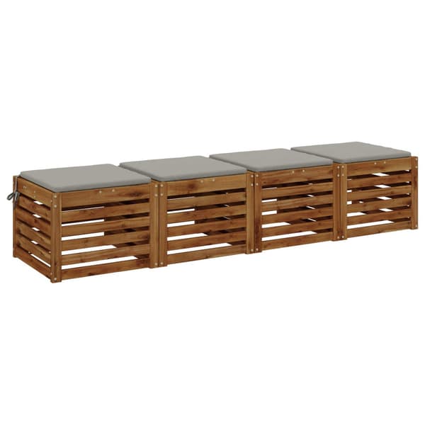 4-delade Sittdynor SOEST 4 st 100% Polyester Grå 40 x 40 x 3 cm