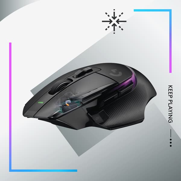 Logitech G G502 X Plus datormöss högerhand RF Trådlös Optisk 25600 DPI