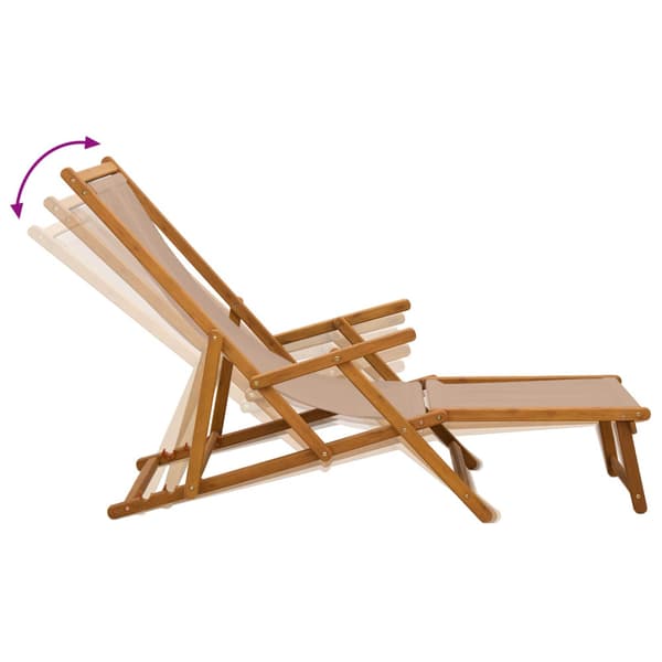 Hopfällbar solstol 3 Position Massiv Eukalyptus Trä Taupe