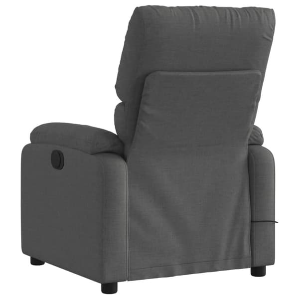 Massagefåtölj mörkgrå tyg