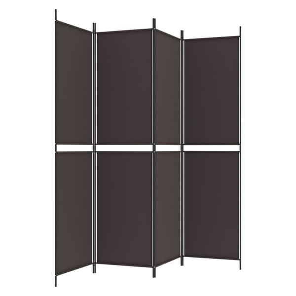 Rumsavdelare 4 paneler brun 200x200 cm tyg