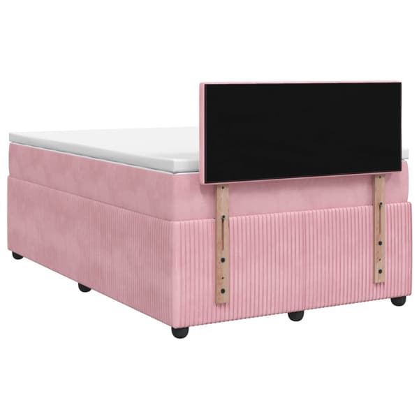 Kontinentalsäng med madrass Rosa 120 x 200 cm Sammet