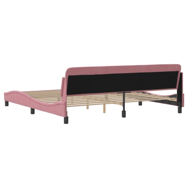 Bed Frame "Dover" Pink 200x200 cm Velvet