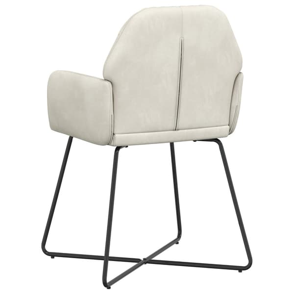 Matstolar 2 pcs Sammet Gräddvit 55 x 50 x 84 cm