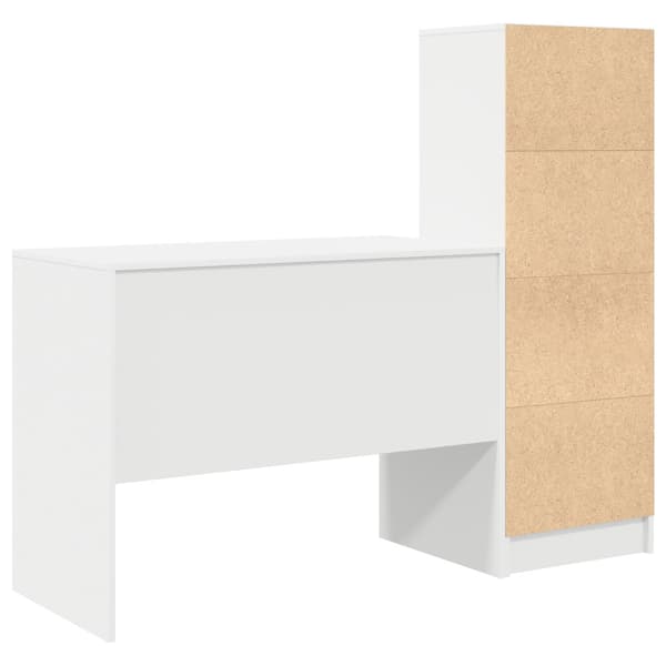 Skrivbord med låda 2 pcs Vit