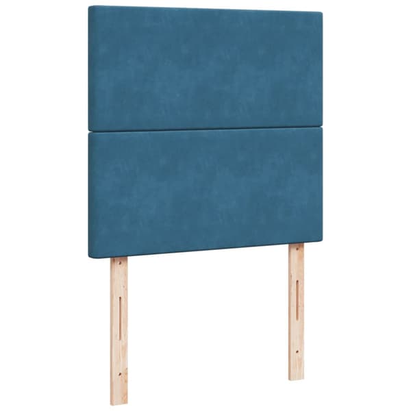 Ramsäng med madrass blå 90x190 cm sammet