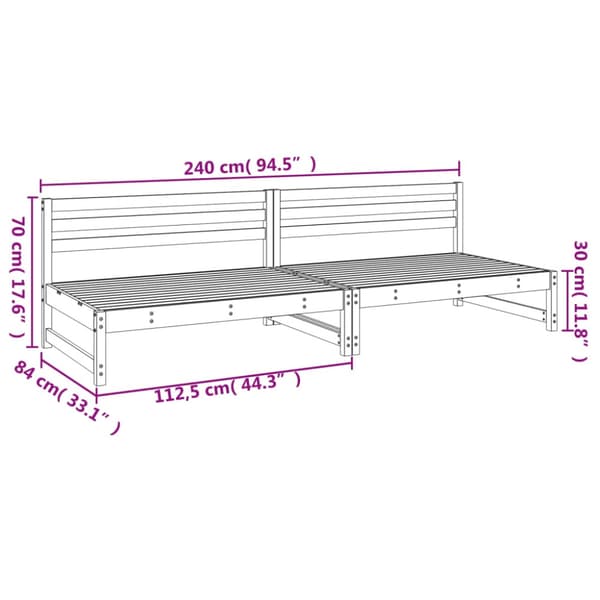Mittensoffor 2 st 120x80 cm impregnerad furu