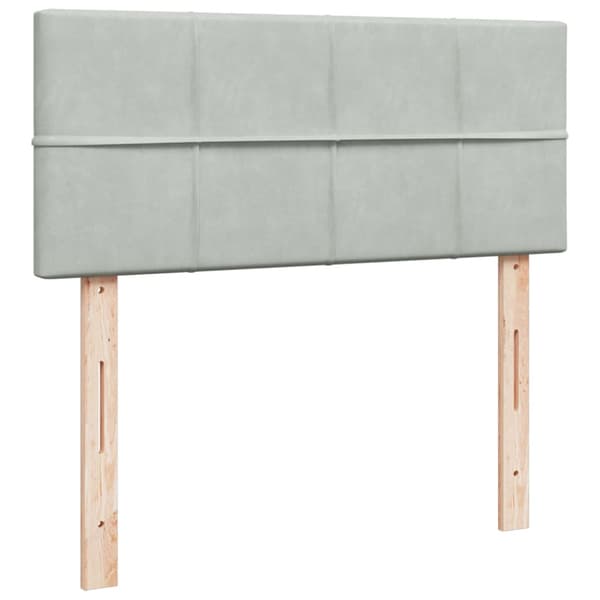 Ramsäng med madrass ljusgrå 120x200 cm sammet